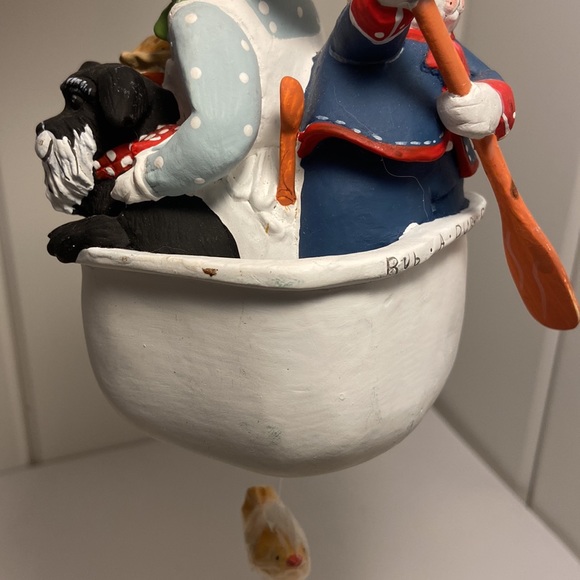 Vintage Dept 56 Storybook RUB A DUB TUB Christmas Ornament cat dog bear 2000 - Picture 15 of 16